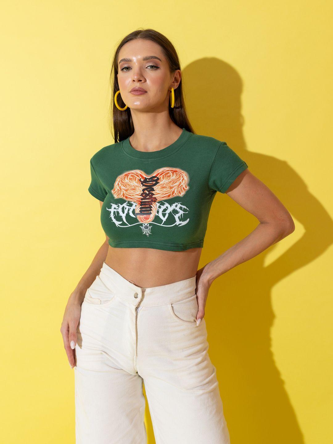 stylecast x hersheinbox printed pure cotton cropped t-shirt