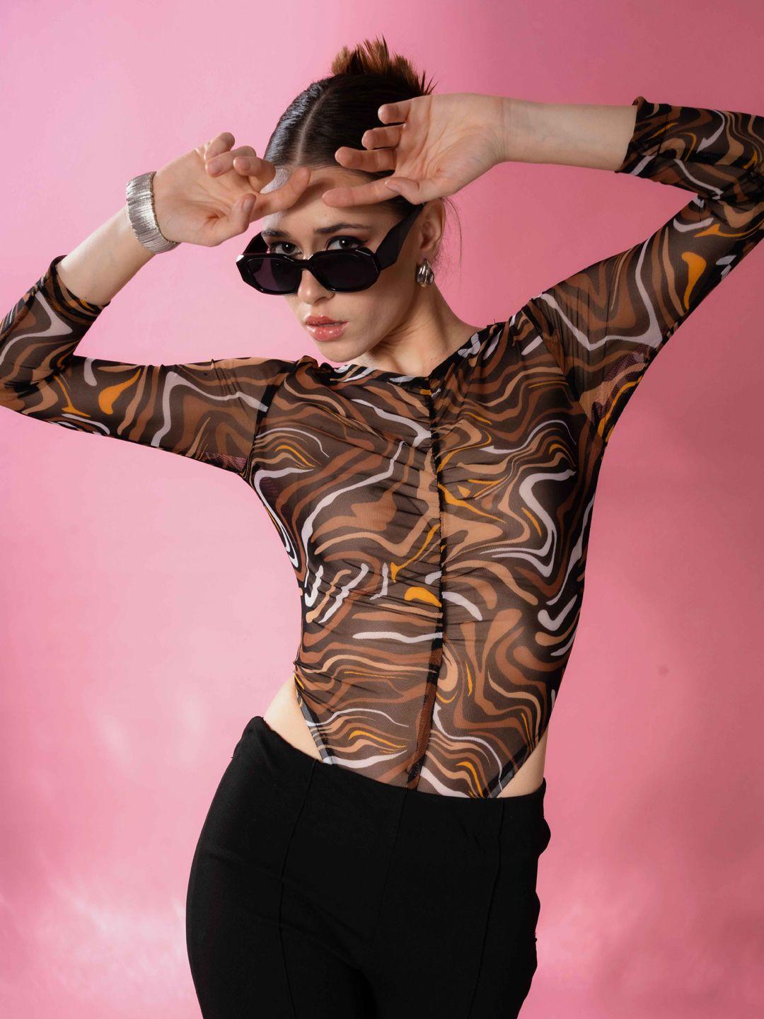 stylecast x hersheinbox printed ruched bodysuit