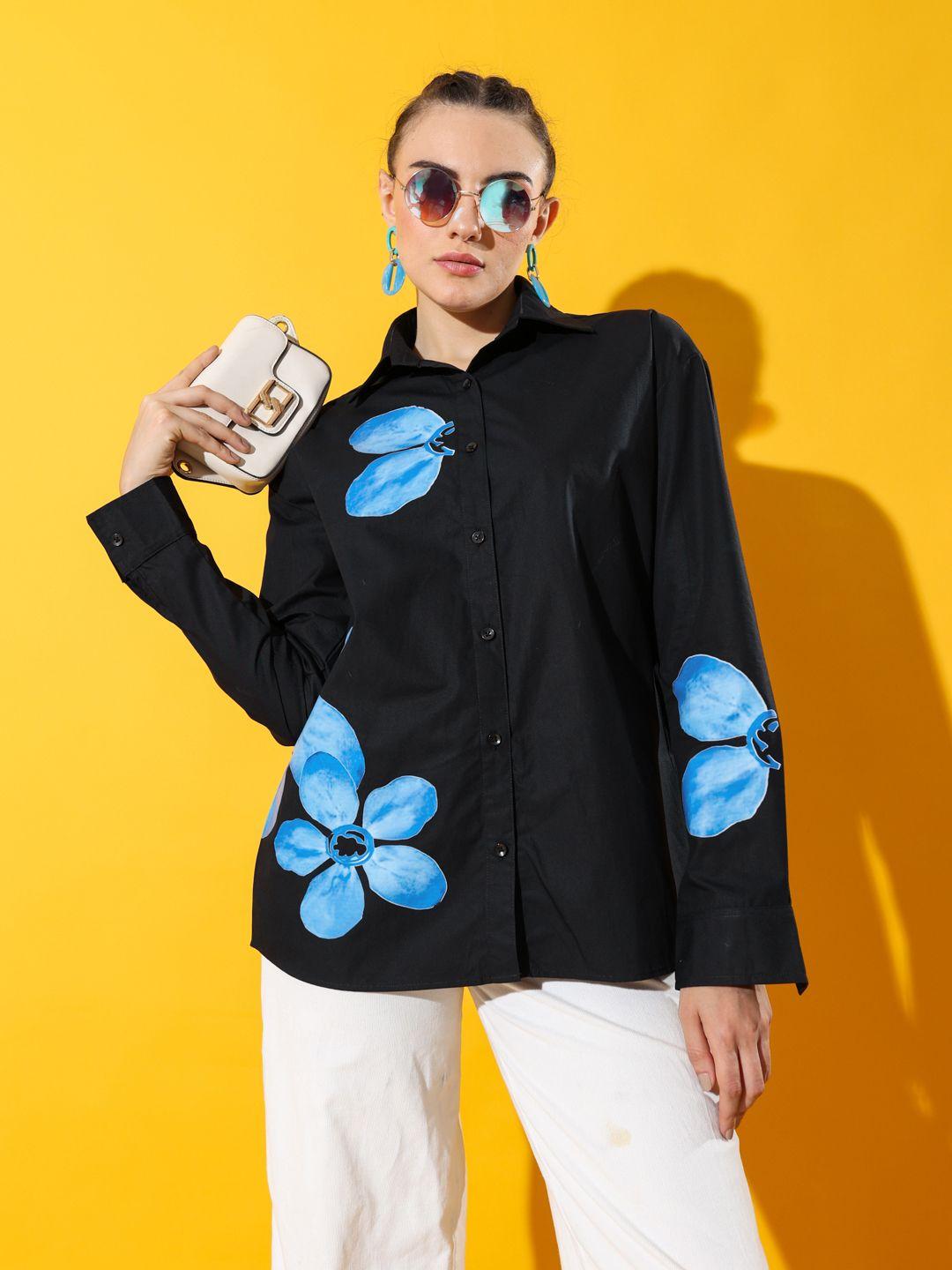 stylecast x hersheinbox pure cotton floral printed casual shirt