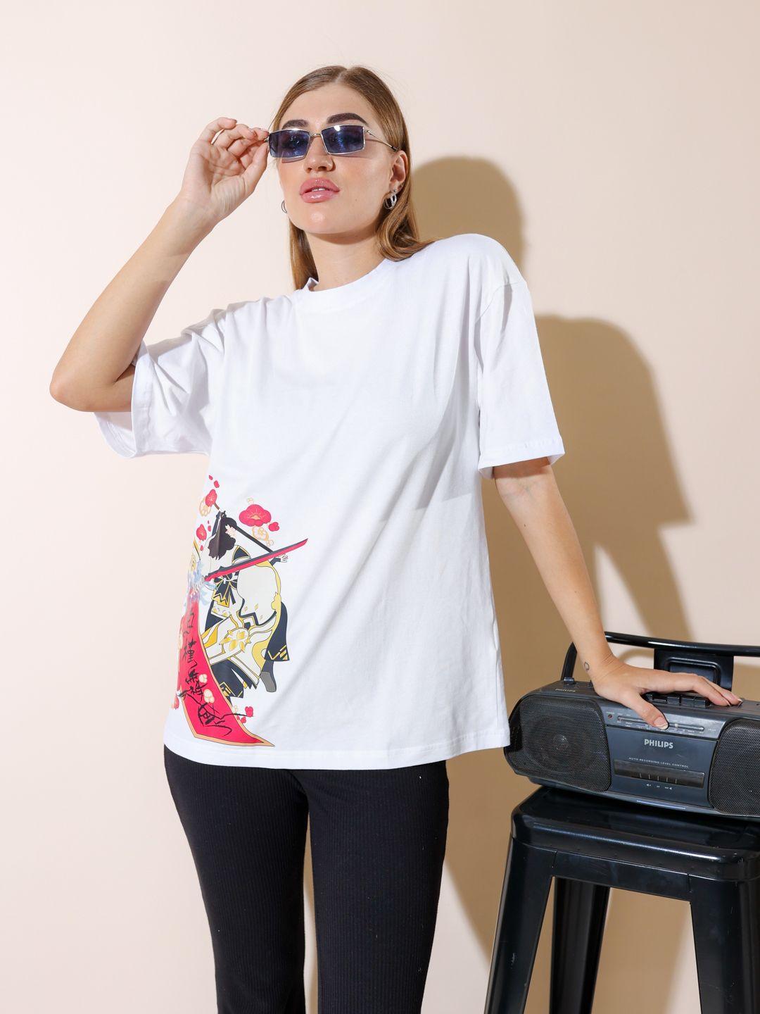 stylecast x hersheinbox pure cotton graphic printed drop-shoulder relaxed fit t-shirt