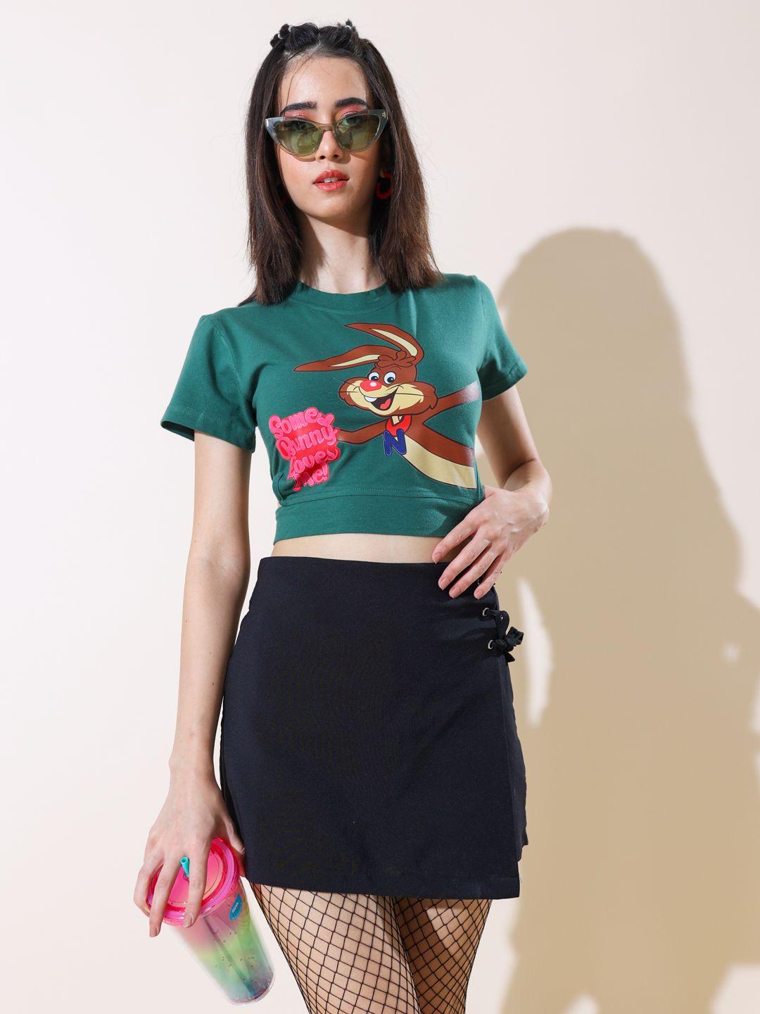 stylecast x hersheinbox pure cotton printed crop top