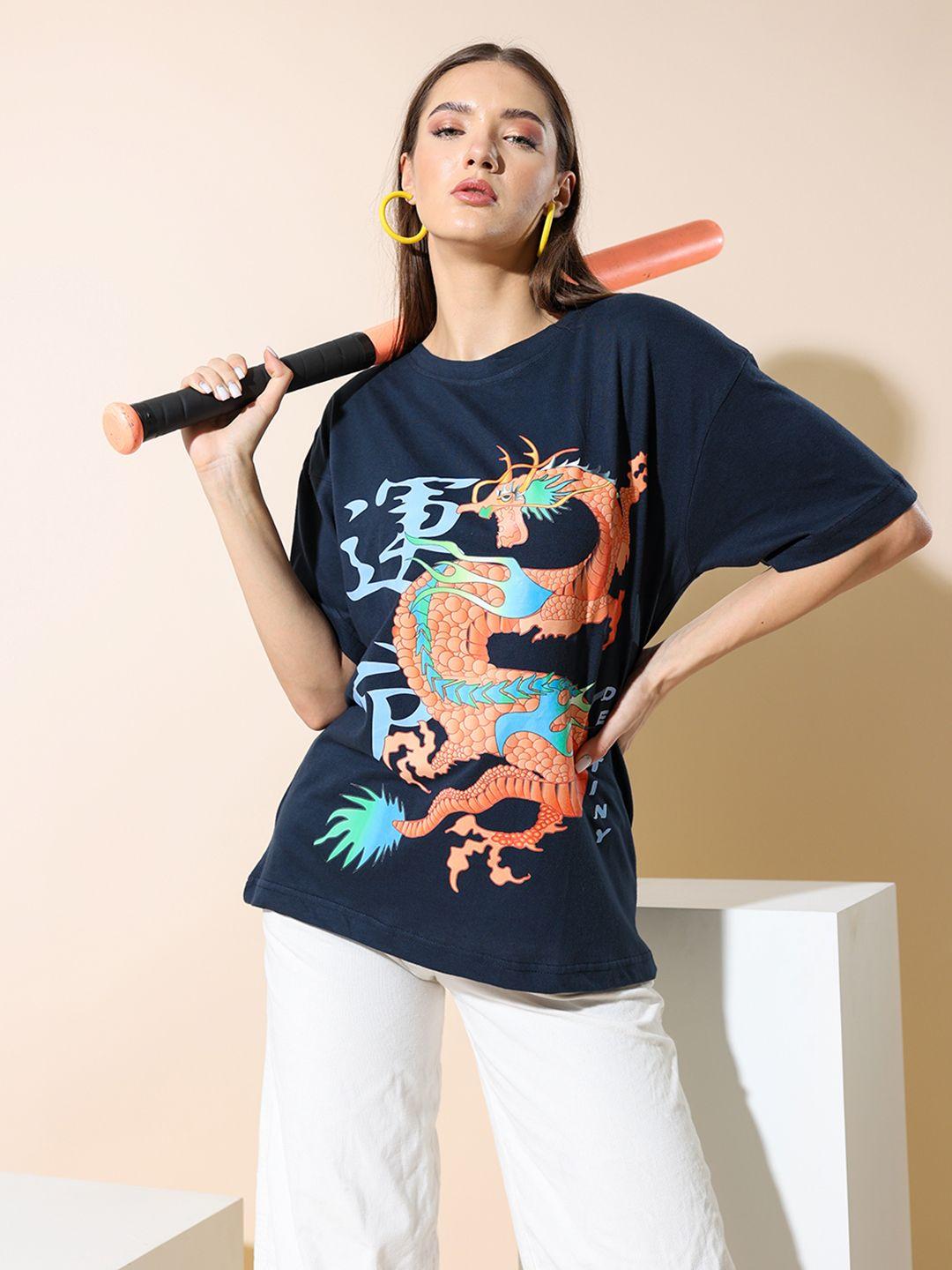 stylecast x hersheinbox pure cotton printed drop-shoulder relaxed fit t-shirt