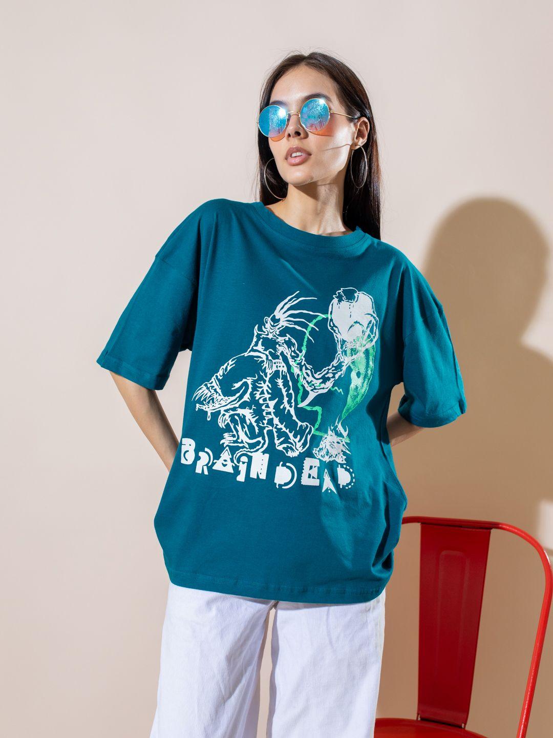 stylecast x hersheinbox pure cotton printed drop-shoulder t-shirt