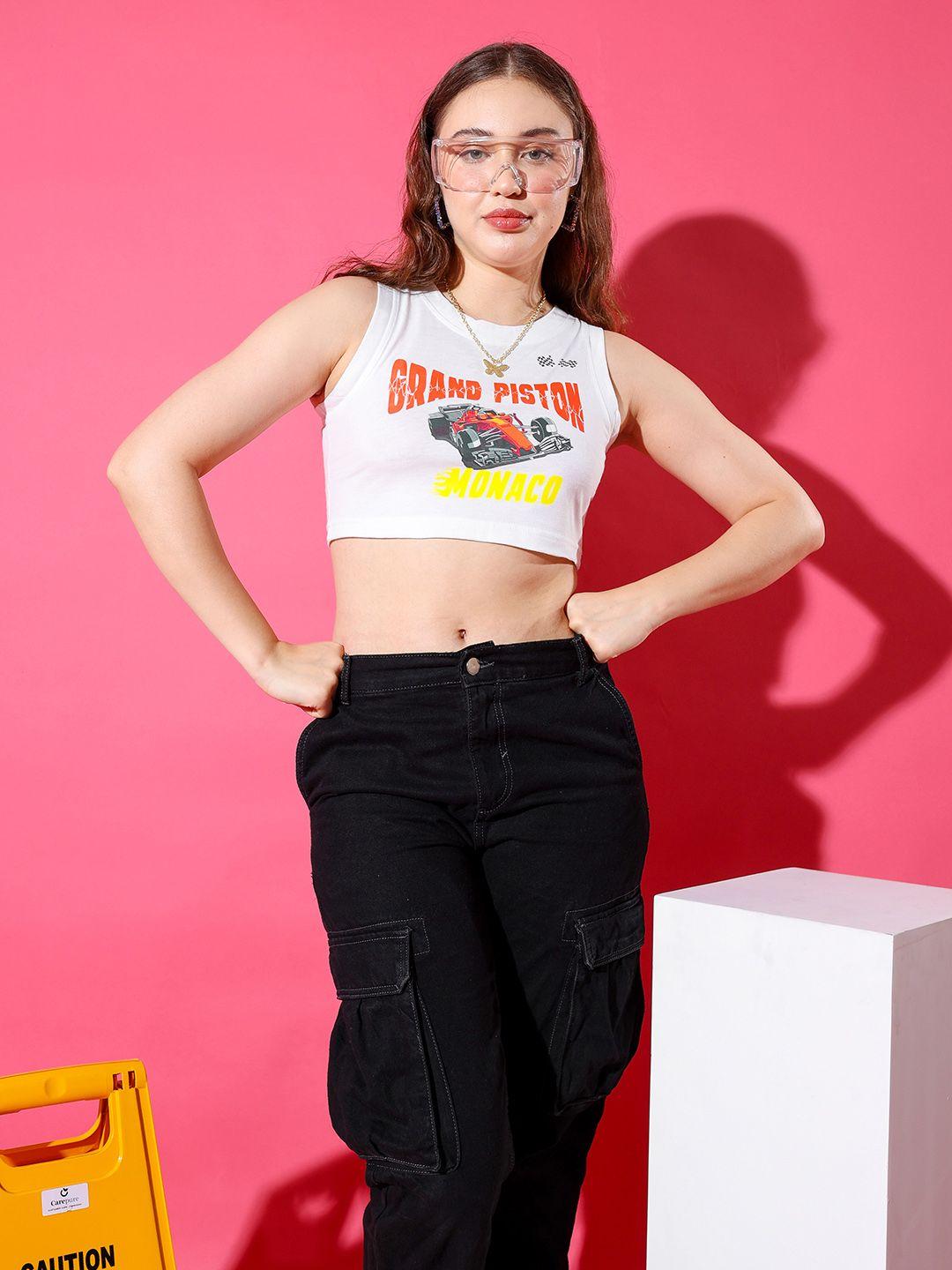 stylecast x hersheinbox typography print cotton crop top