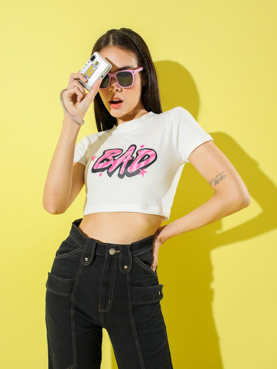 stylecast x hersheinbox typography printed crop t-shirt