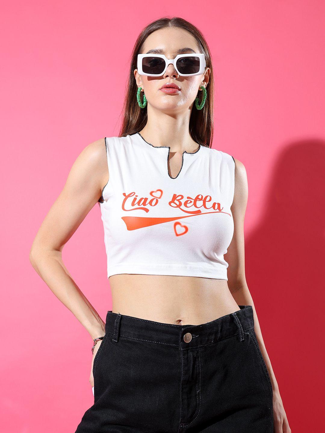 stylecast x hersheinbox typography printed pure cotton crop top