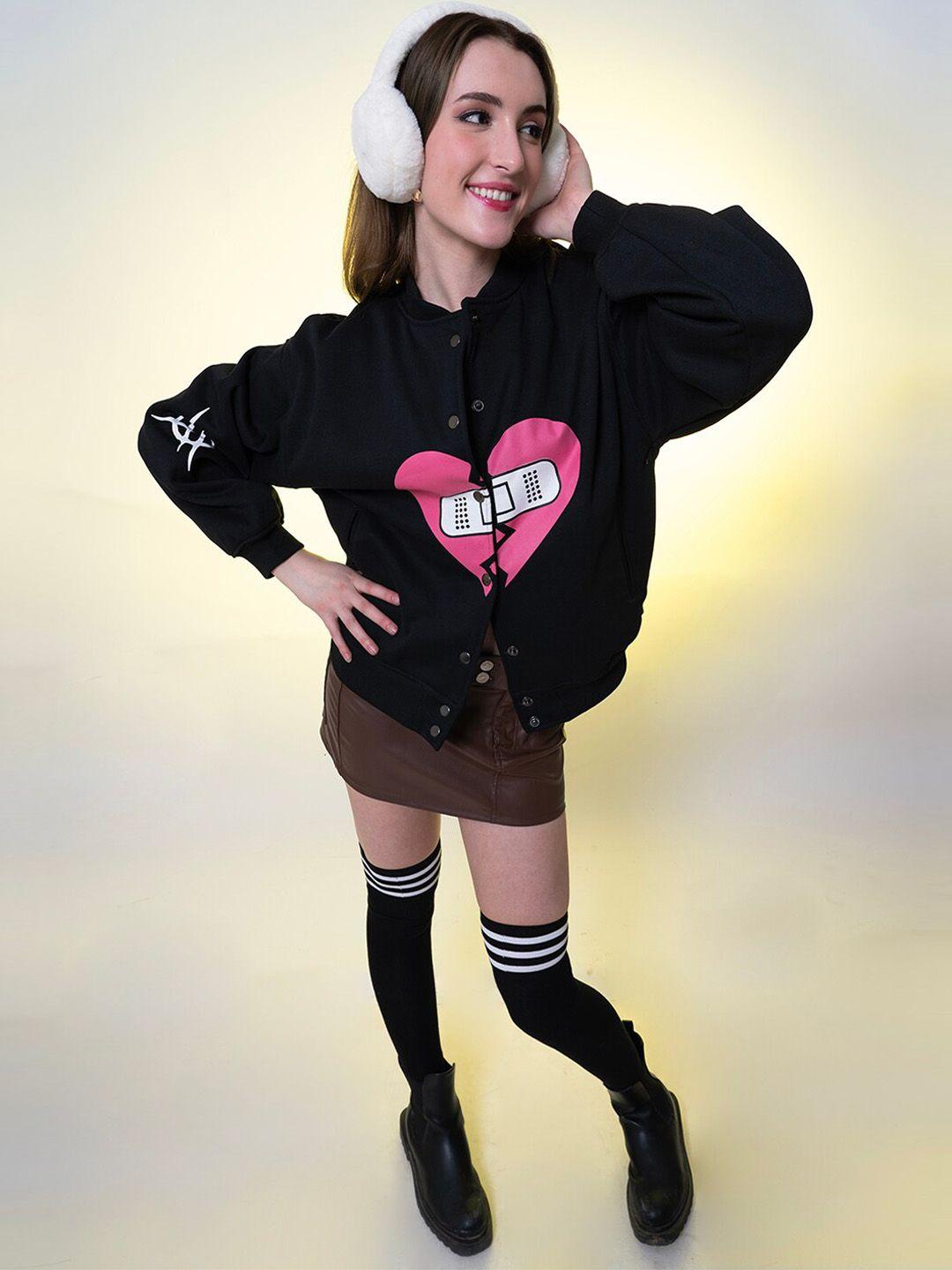 stylecast x hersheinbox women black fleece long sleeves varsity jacket