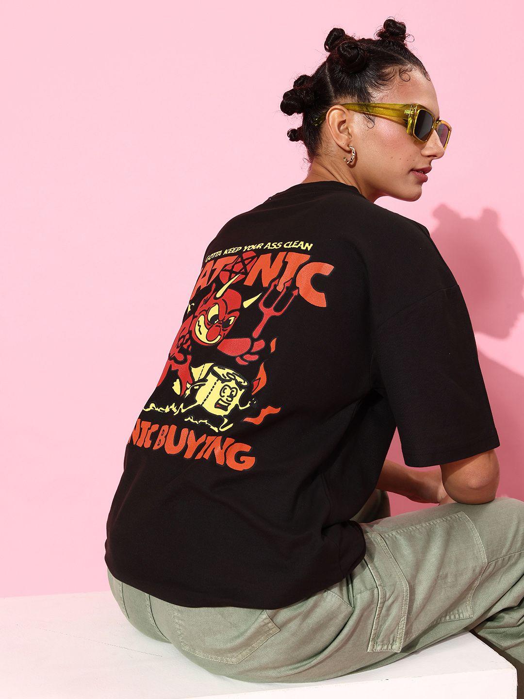 stylecast x hersheinbox women black typography graphic tee