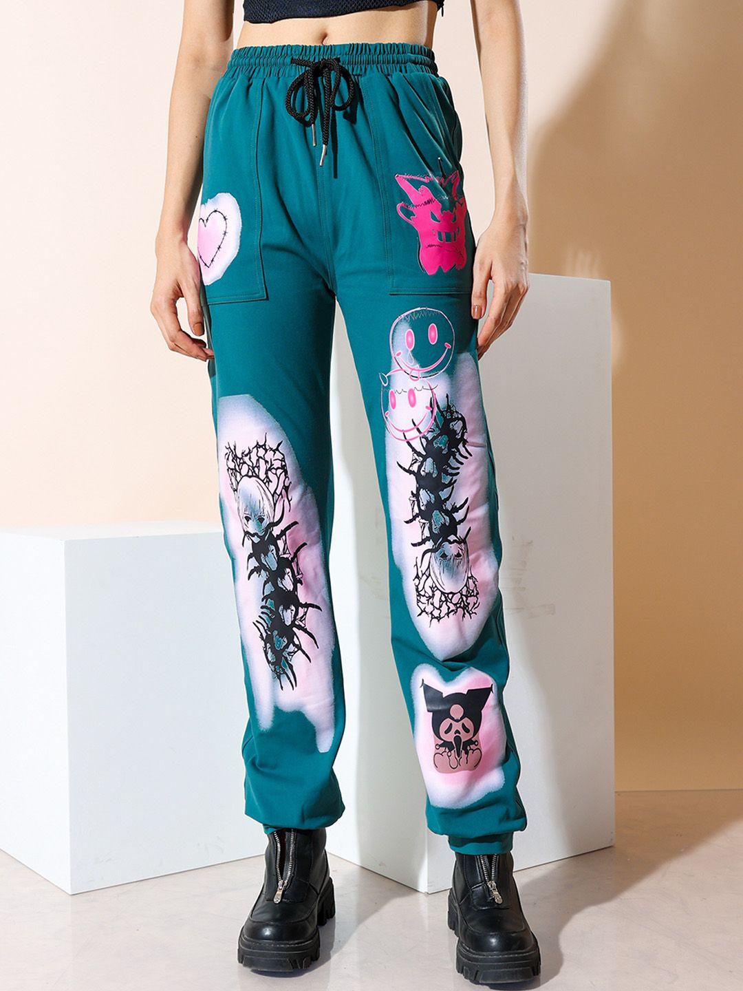 stylecast x hersheinbox women conversational printed mid rise joggers