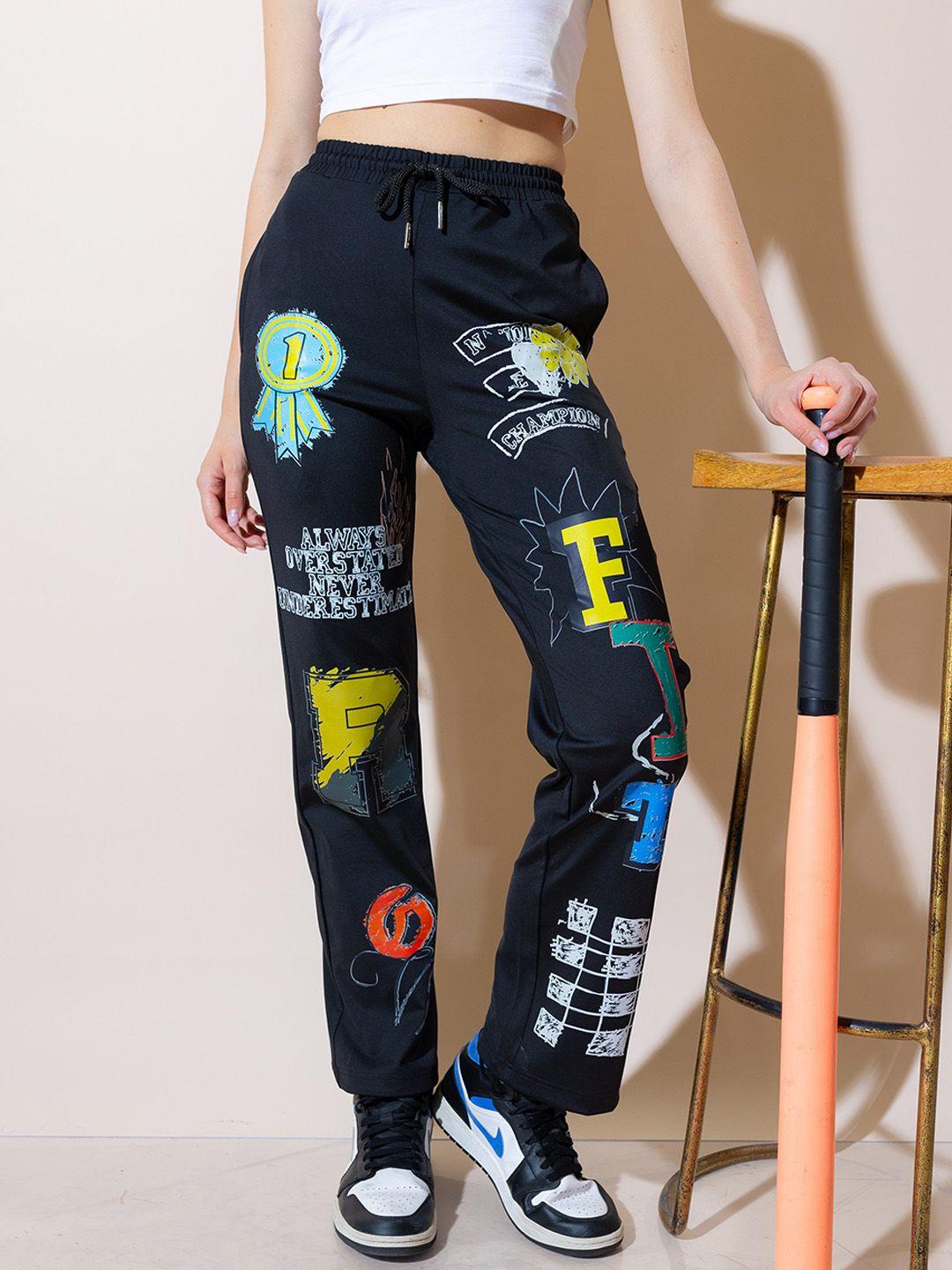 stylecast x hersheinbox women conversational printed mid rise regular trousers