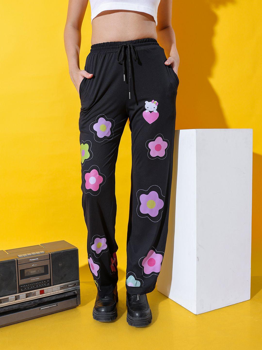 stylecast x hersheinbox women floral printed straight fit trousers