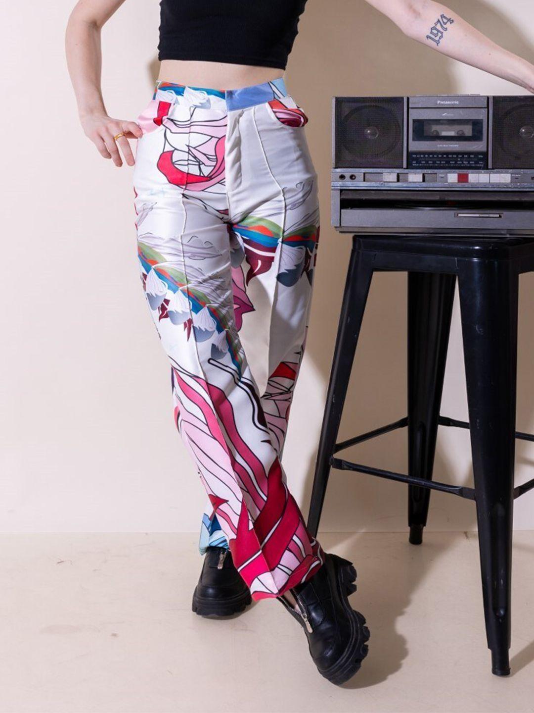 stylecast x hersheinbox women printed high rise regular trouser