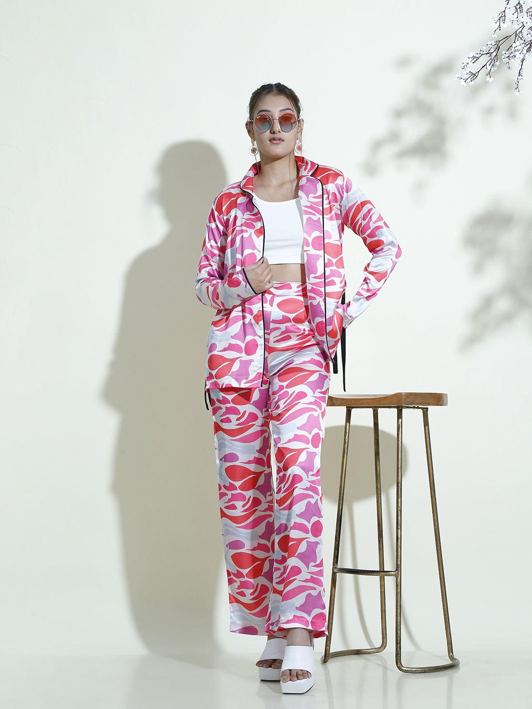 stylecast x hersheinbox women printed shirt with trousers