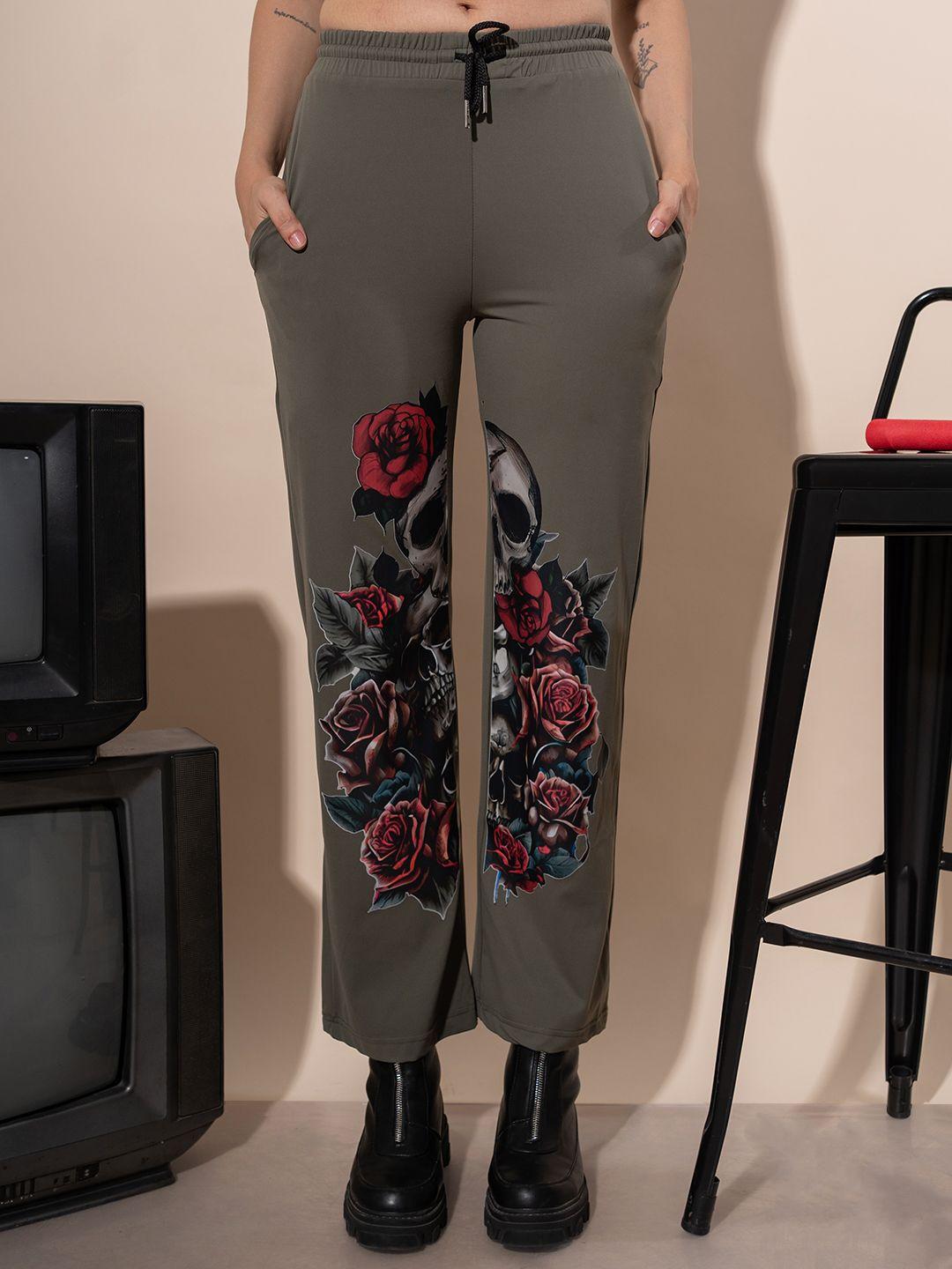 stylecast x hersheinbox women printed straight fit trousers