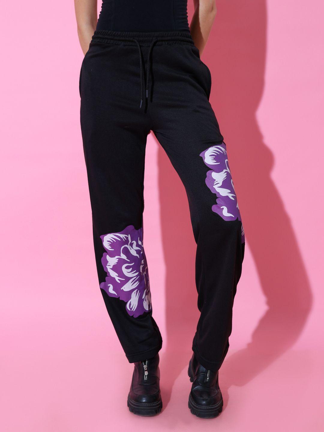 stylecast x hersheinbox women pure cotton floral printed track pants