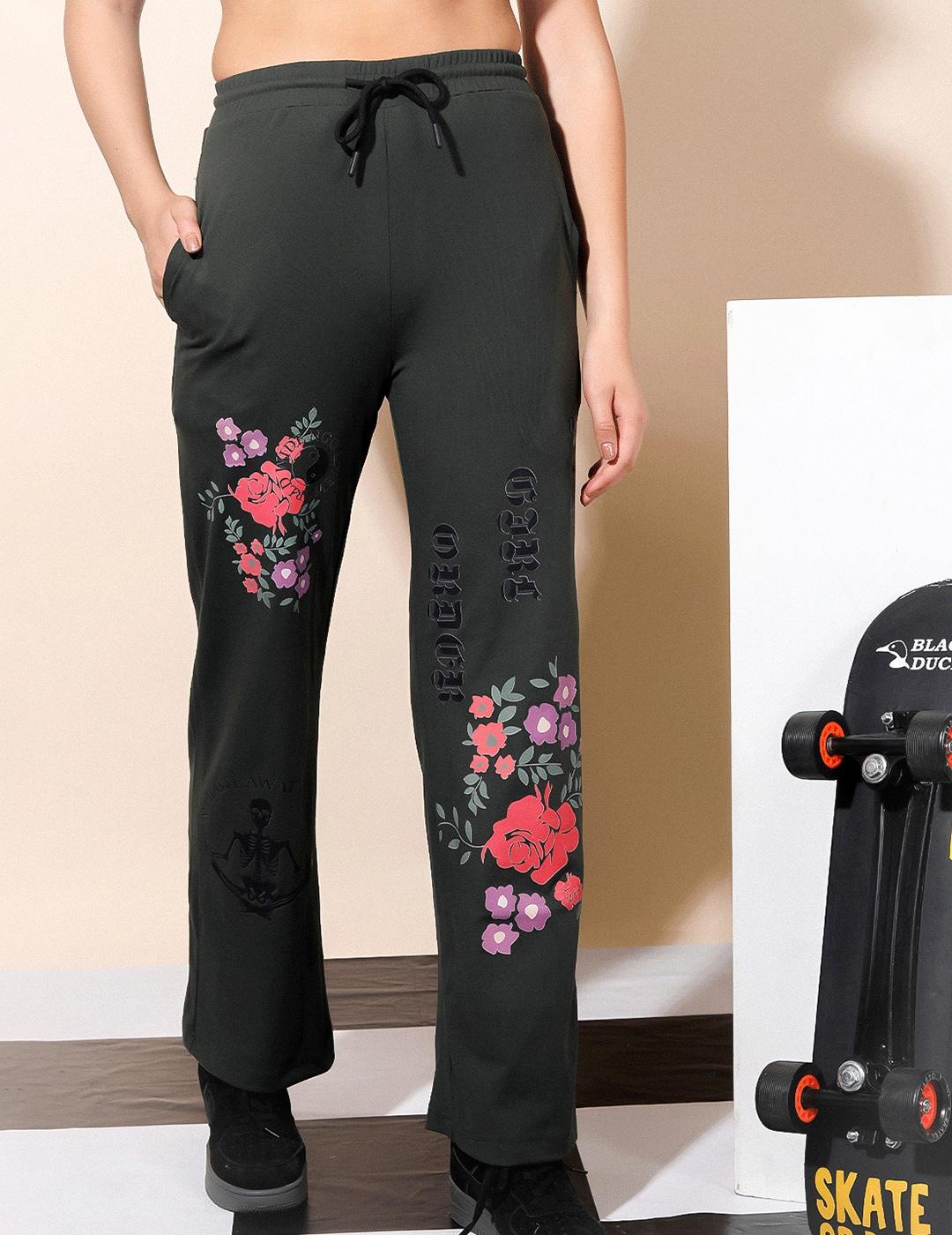 stylecast x hersheinbox women pure cotton mid-rise floral printed trousers