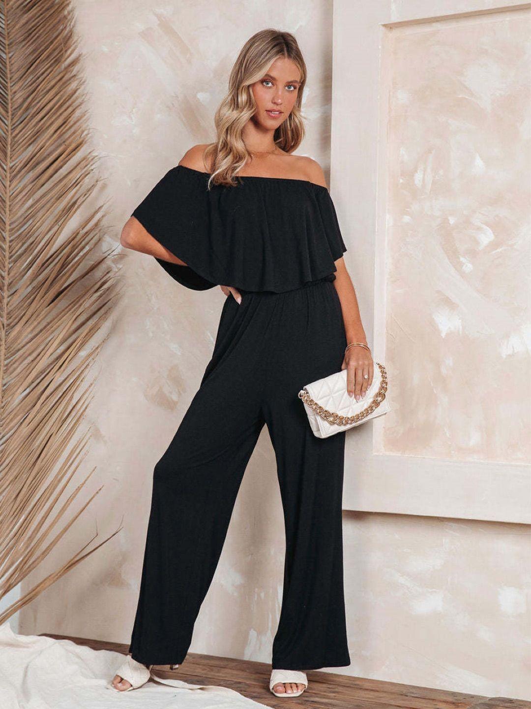 stylecast x kpop off-shoulder basic jumpsuit