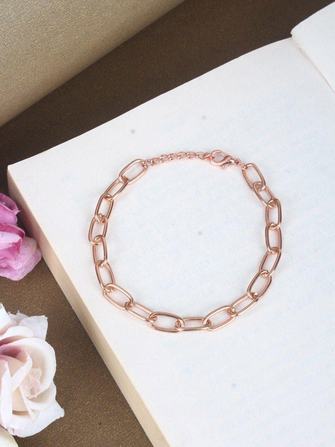 stylecast x kpop rose gold-plated enamelled charm bracelet