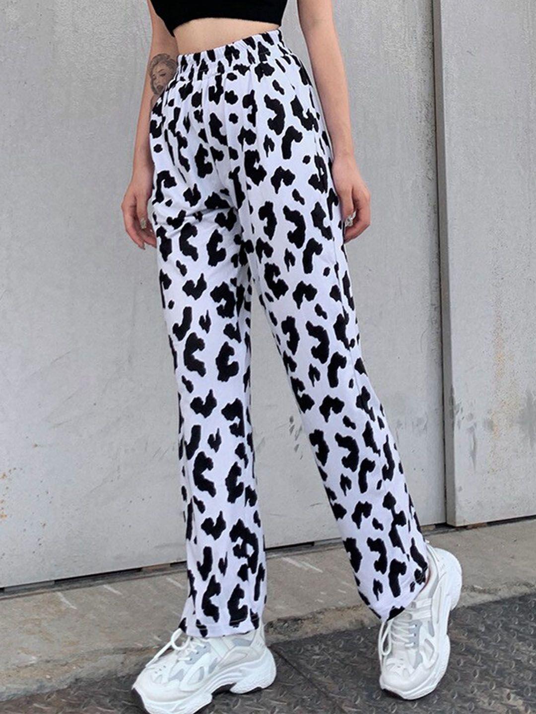 stylecast x kpop women black animal printed original trousers