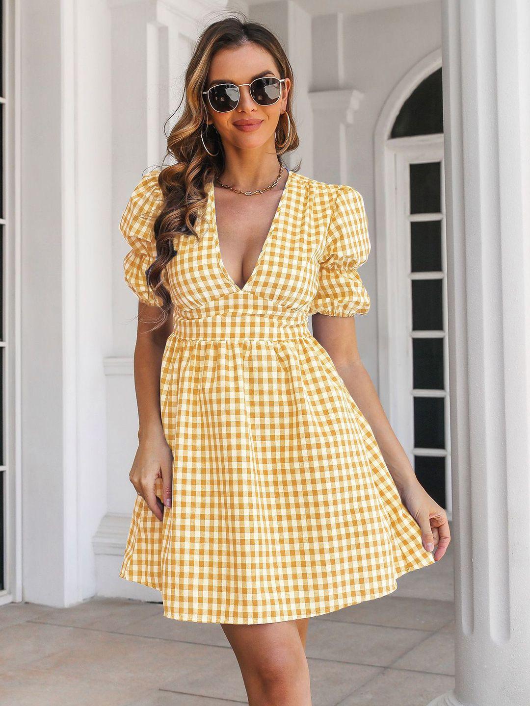 stylecast yellow checked dress