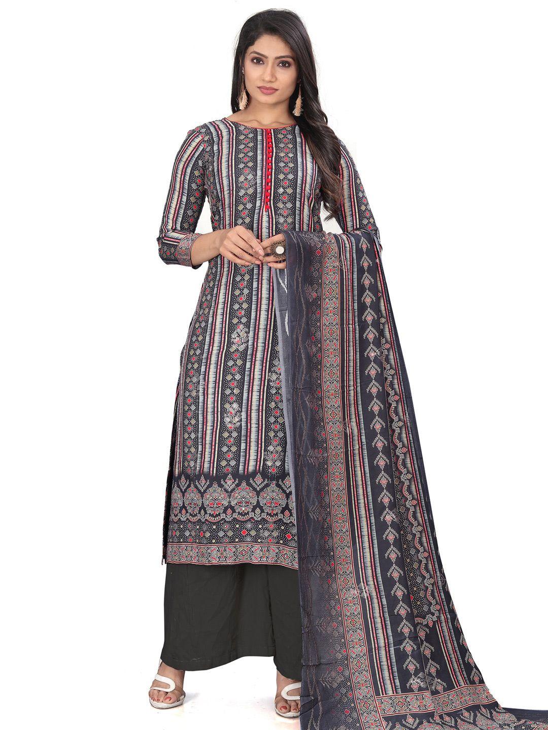 stylee lifestyle geometric printed pure silk unstitched dress material