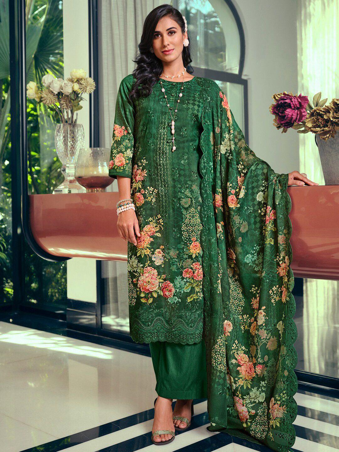 stylee lifestyle embroidered pure silk unstitched dress material