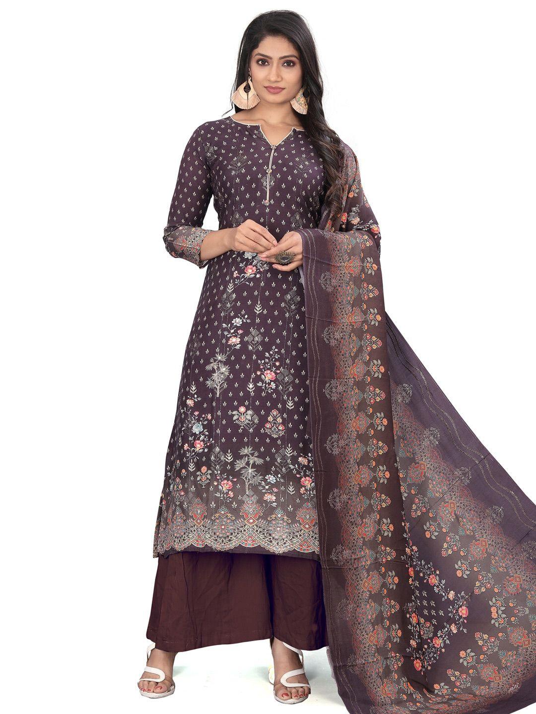 stylee lifestyle floral printed pure silk unstitched dress material