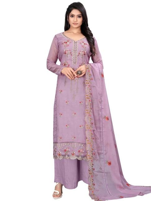 stylee lifestyle mauve embroidered unstitched dress material