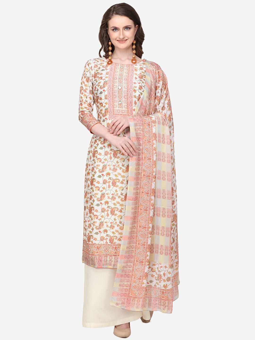 stylee lifestyle printed pure silk unstitched dress material