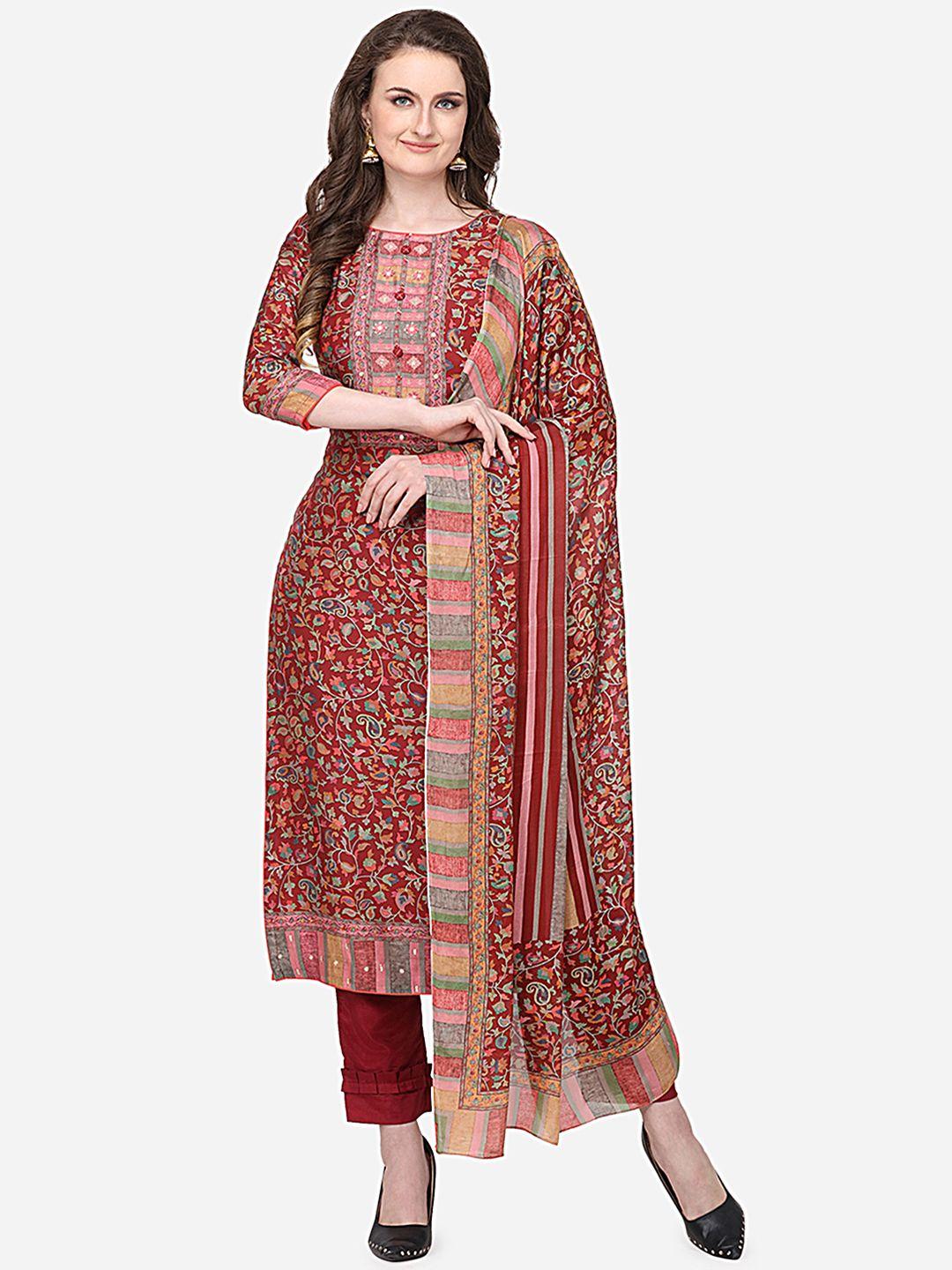 stylee lifestyle printed pure silk unstitched dress material