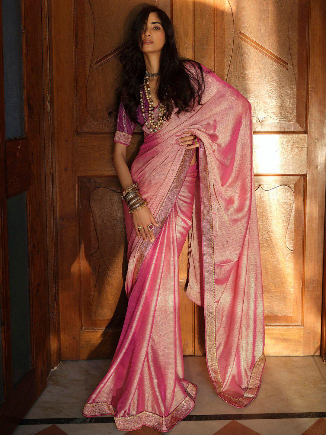 stylee lifestyle woven design border zari art silk saree
