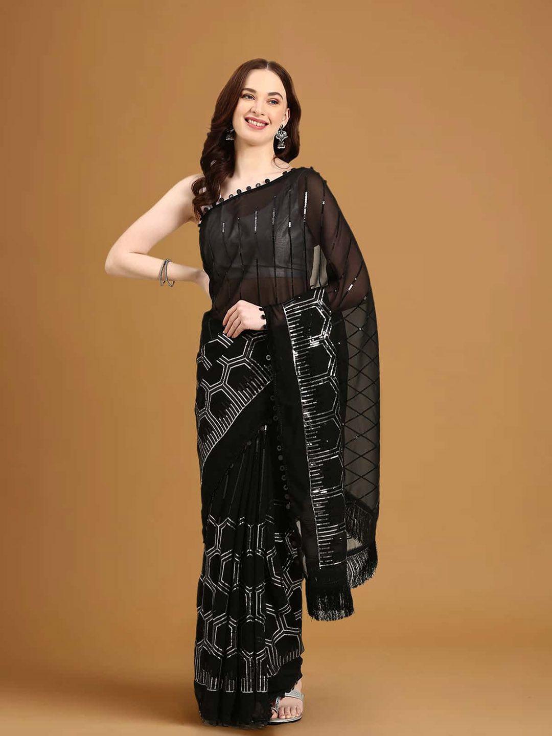 stylefables embellished sequinned saree