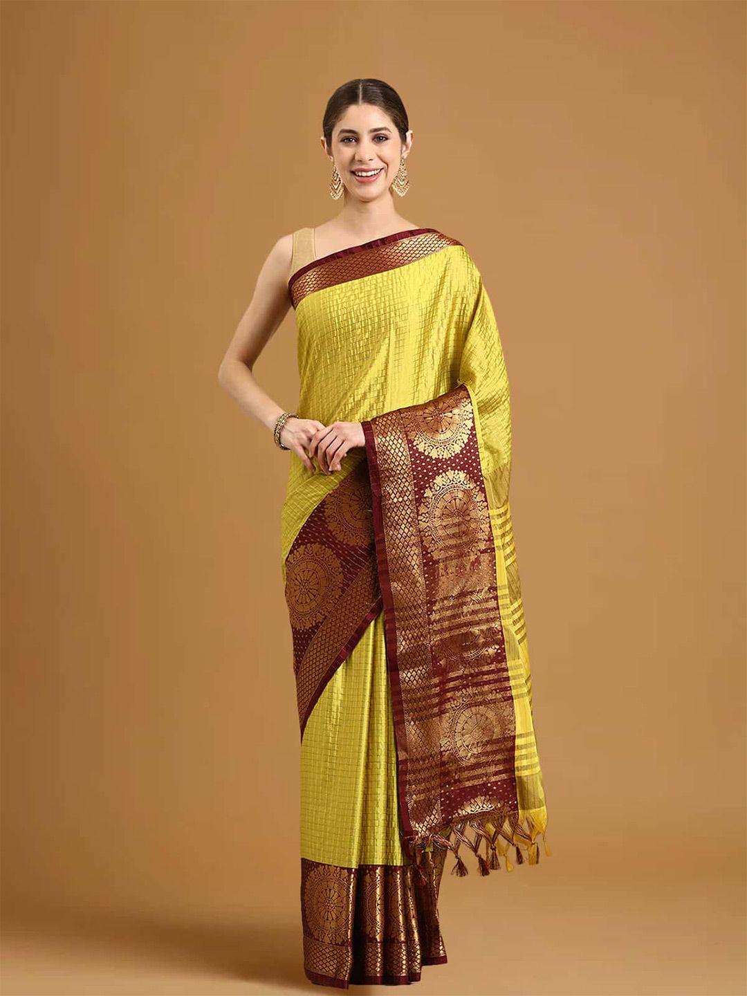 stylefables yellow silk blend saree