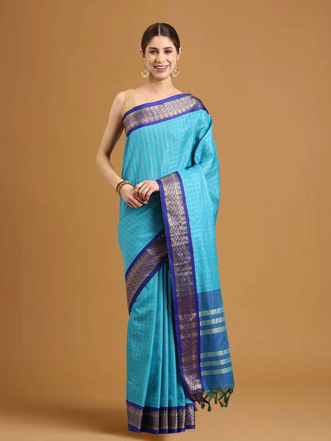 stylefables blue silk blend saree