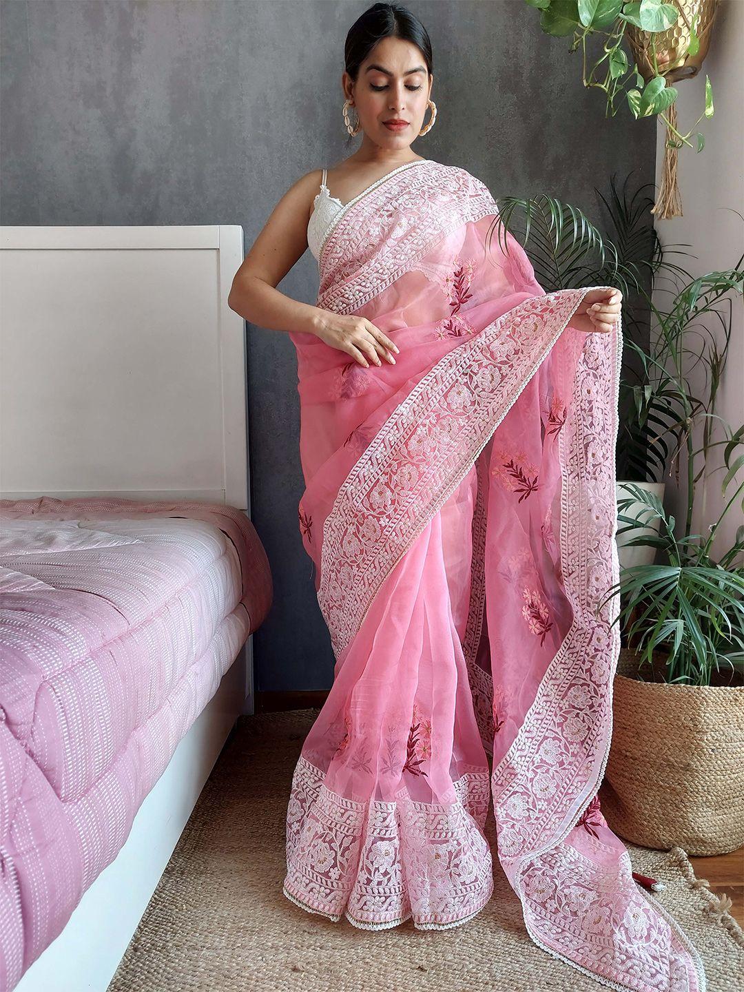 stylefables floral embroidered saree