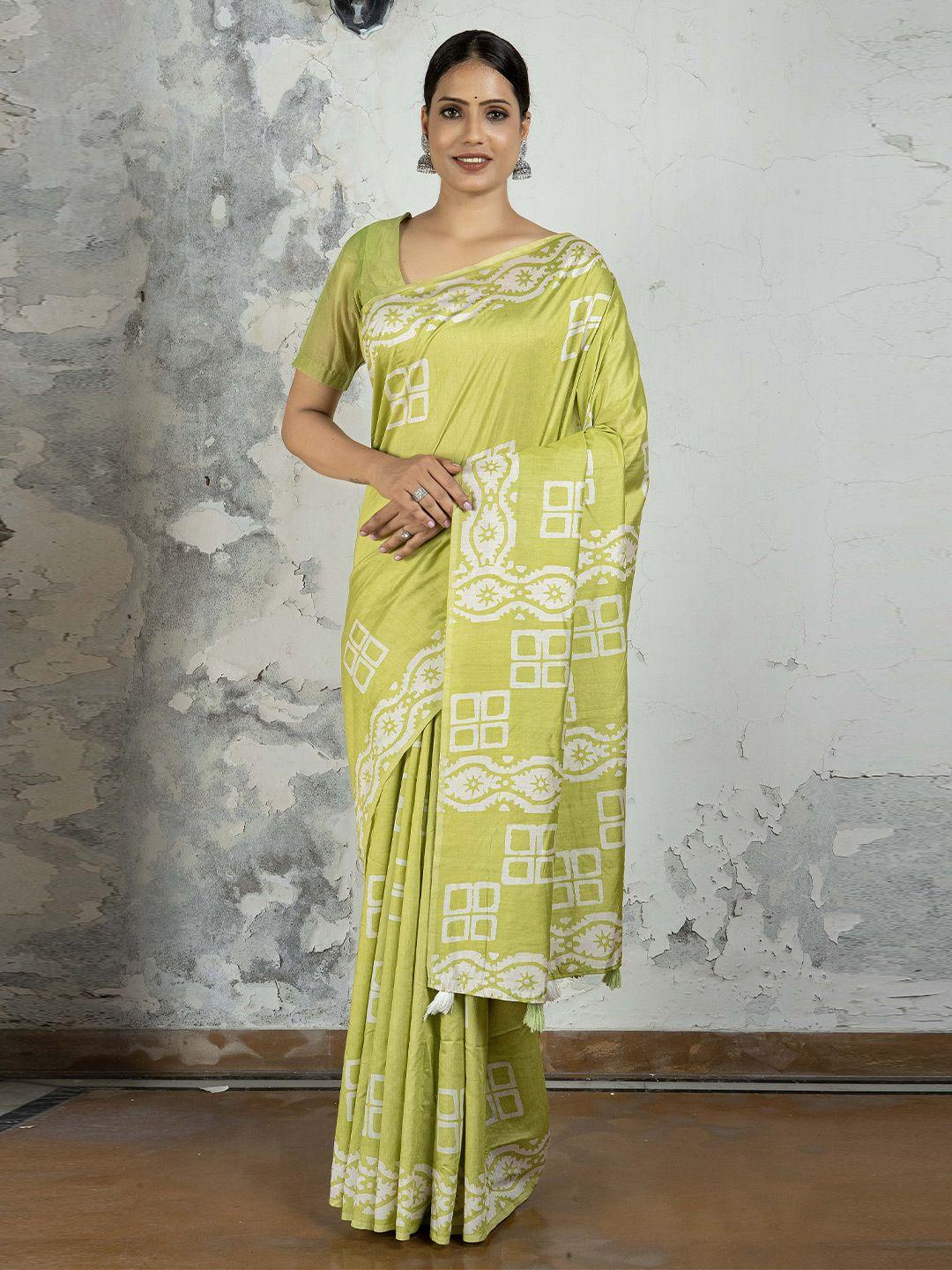 stylefables green pure cotton saree