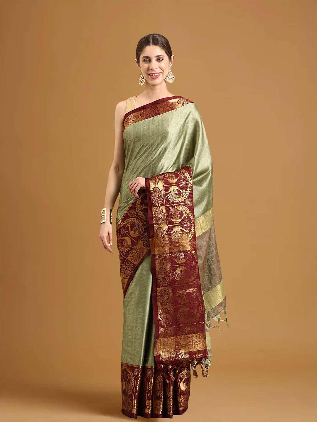 stylefables green silk blend saree