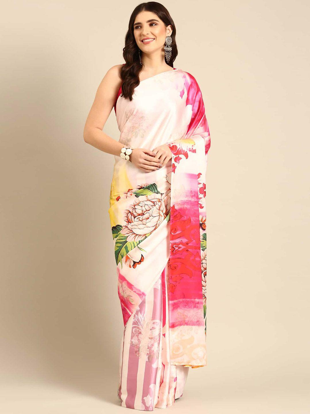 stylefables multicoloured satin saree