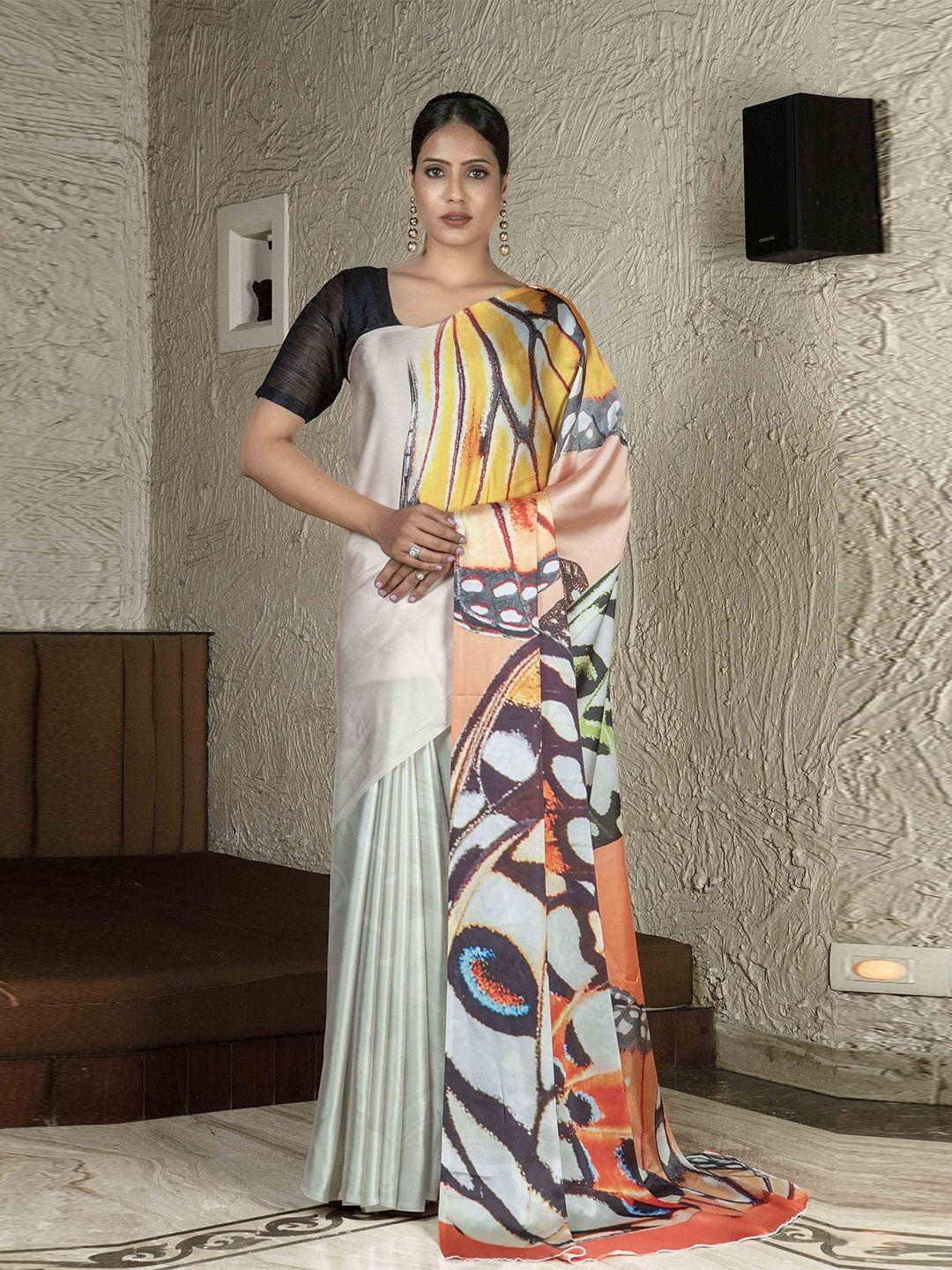 stylefables multicoloured satin saree