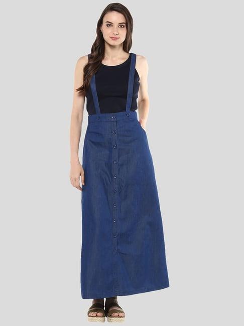stylestone blue denim pinafore skirt
