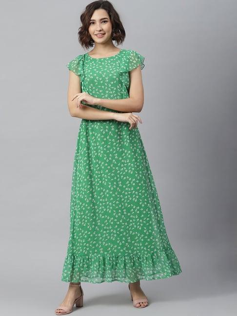 stylestone green floral print maxi dress