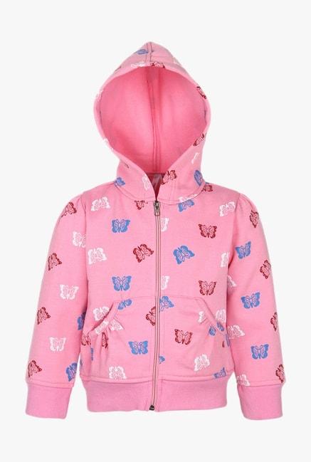 stylestone kids pink printed hood jacket