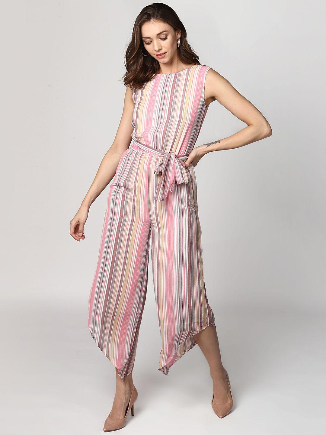 stylestone multicoloured striped capri jumpsuit