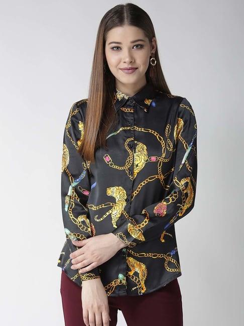 stylestone black and gold animal print shirt