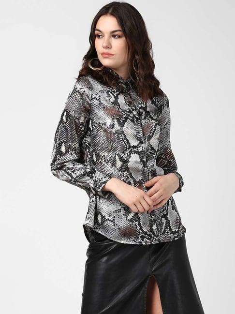 stylestone black and grey animal print shirt