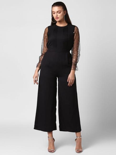stylestone black embroidered jumpsuit