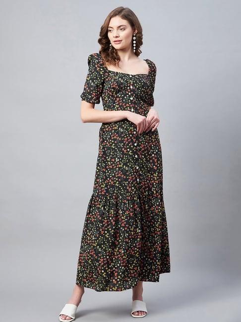 stylestone black floral print maxi dress