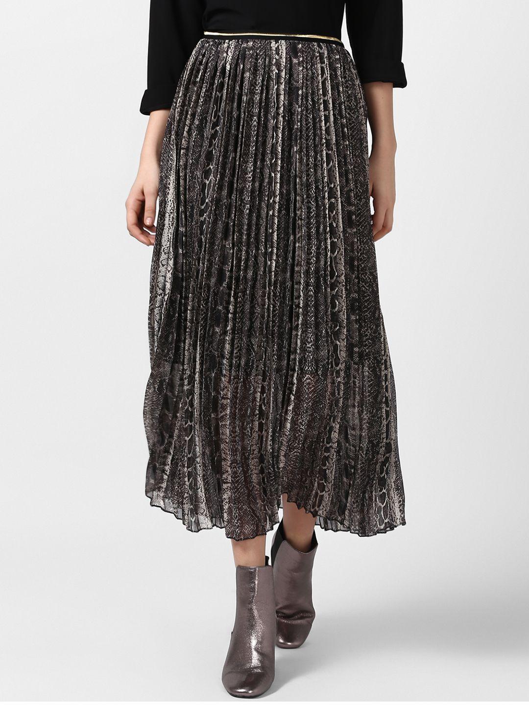 stylestone black printed a-line skirt