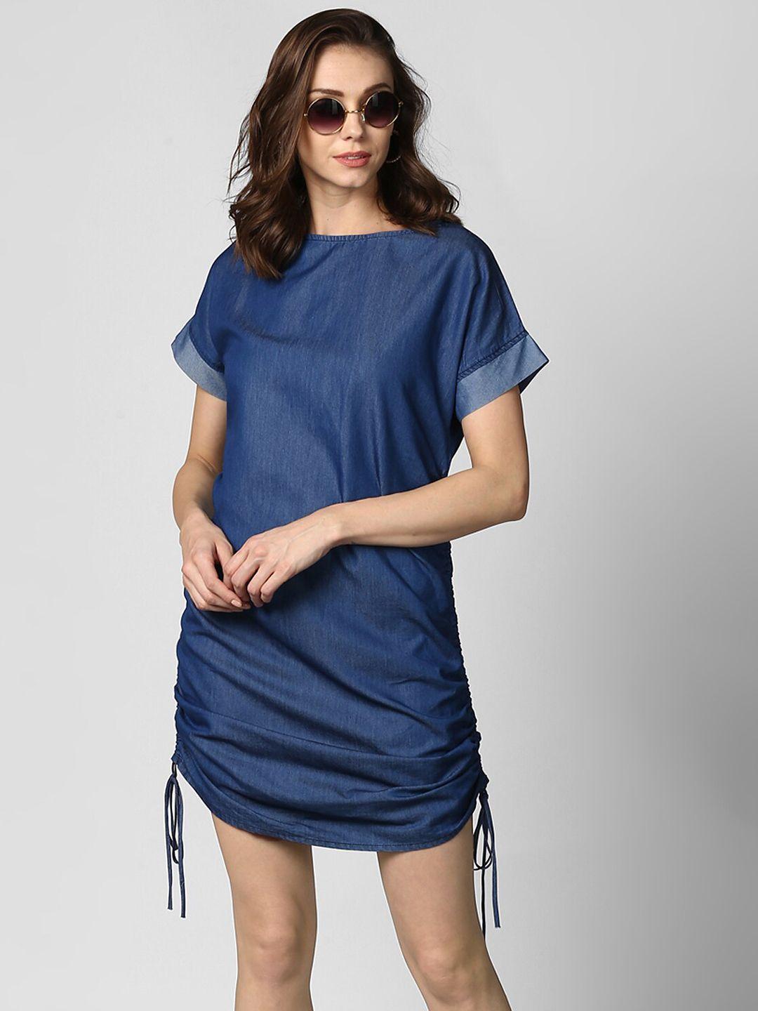 stylestone blue denim sheath dress