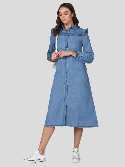 stylestone blue regular fit shirt dress